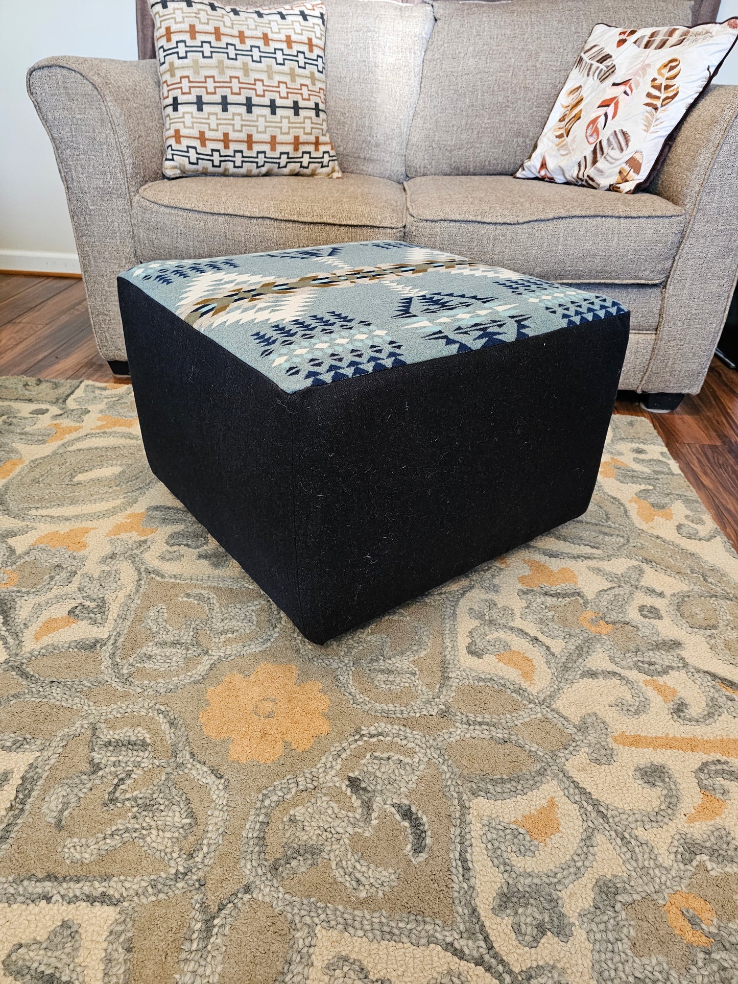 Rancho Arroyo Shale Square Ottoman Hassock Supplemental Seating