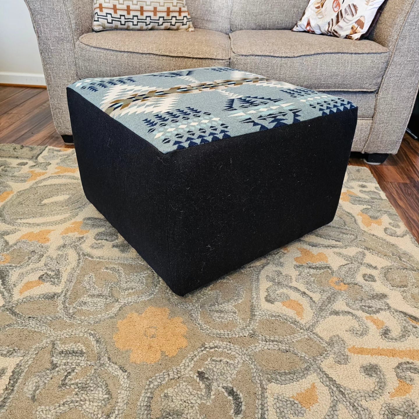 Rancho Arroyo Shale Square Ottoman Hassock Supplemental Seating