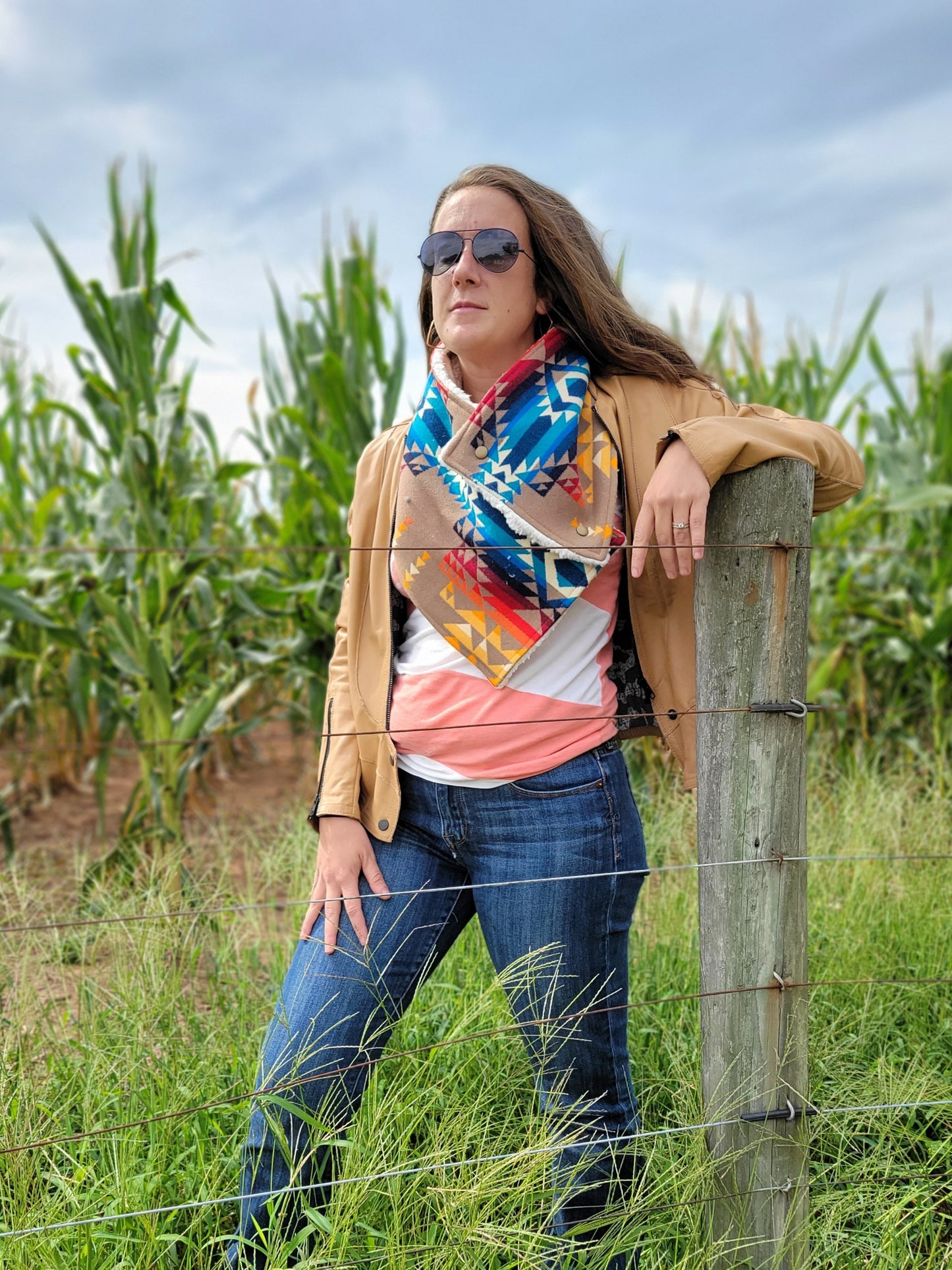 Pilot Rock Western Scarf Wrap Scarf Ski Muffler