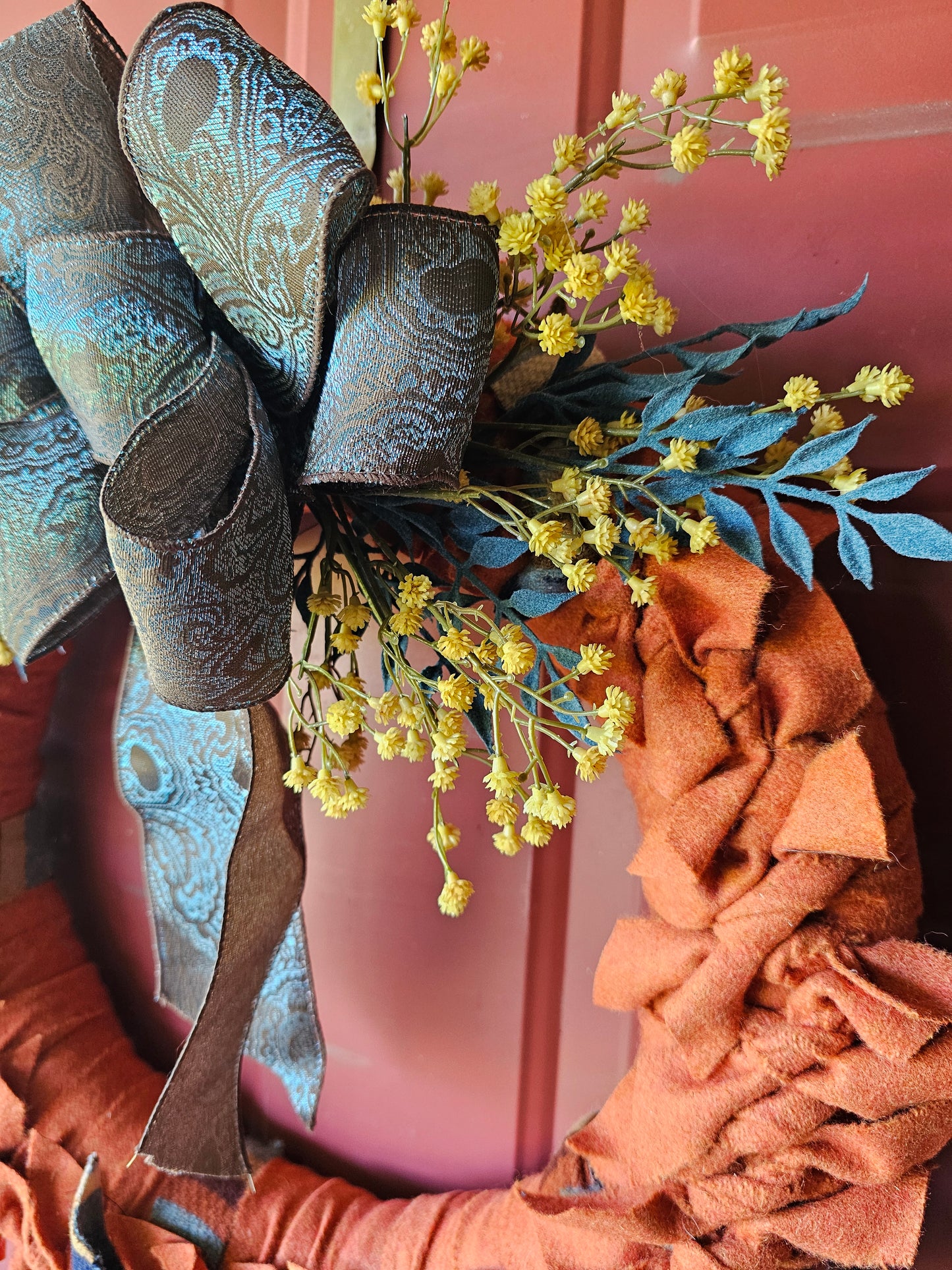 Orange & Turquoise Fall Wreath