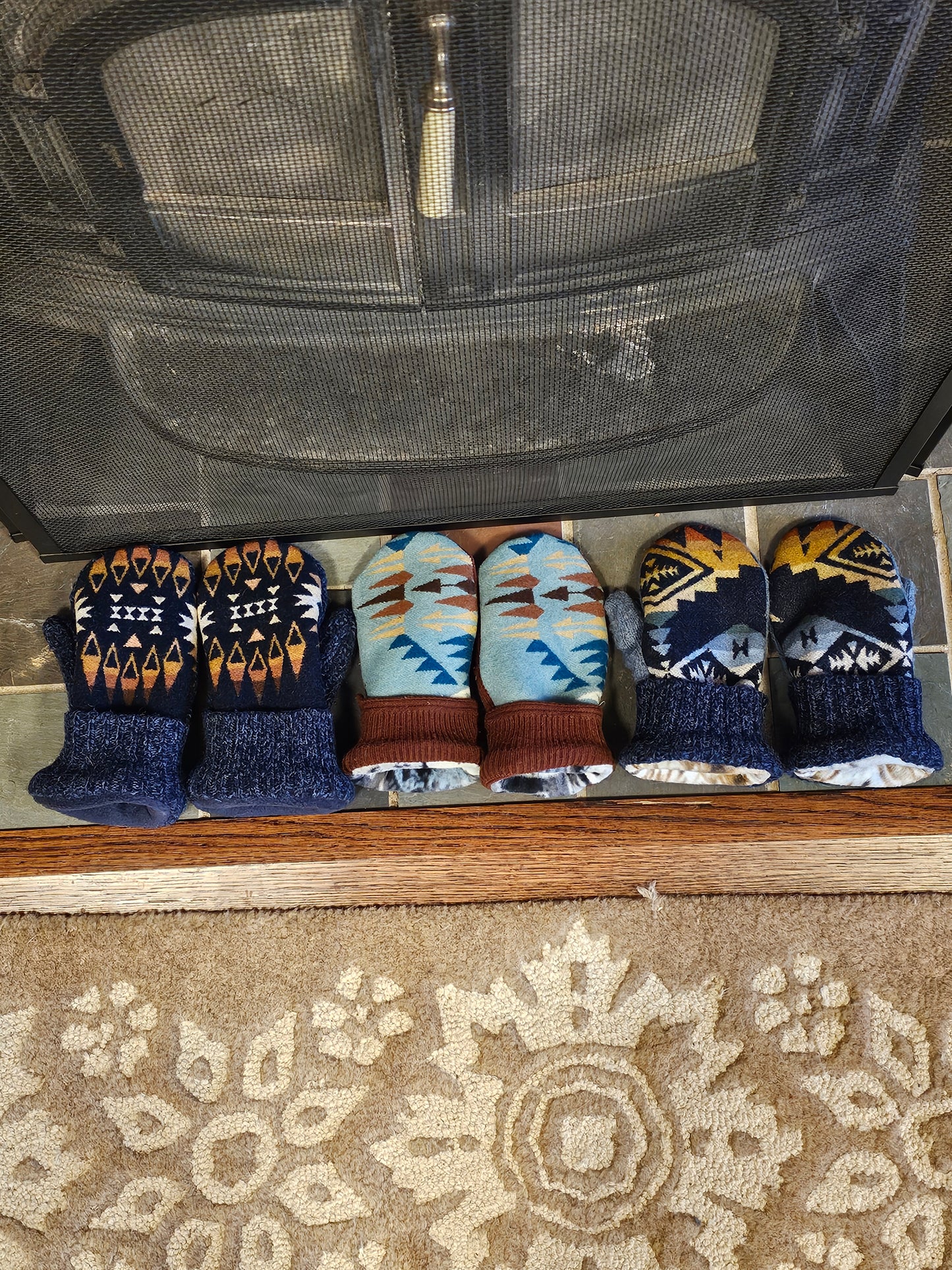 Mission Trails Navy Gloves Wool Mittens