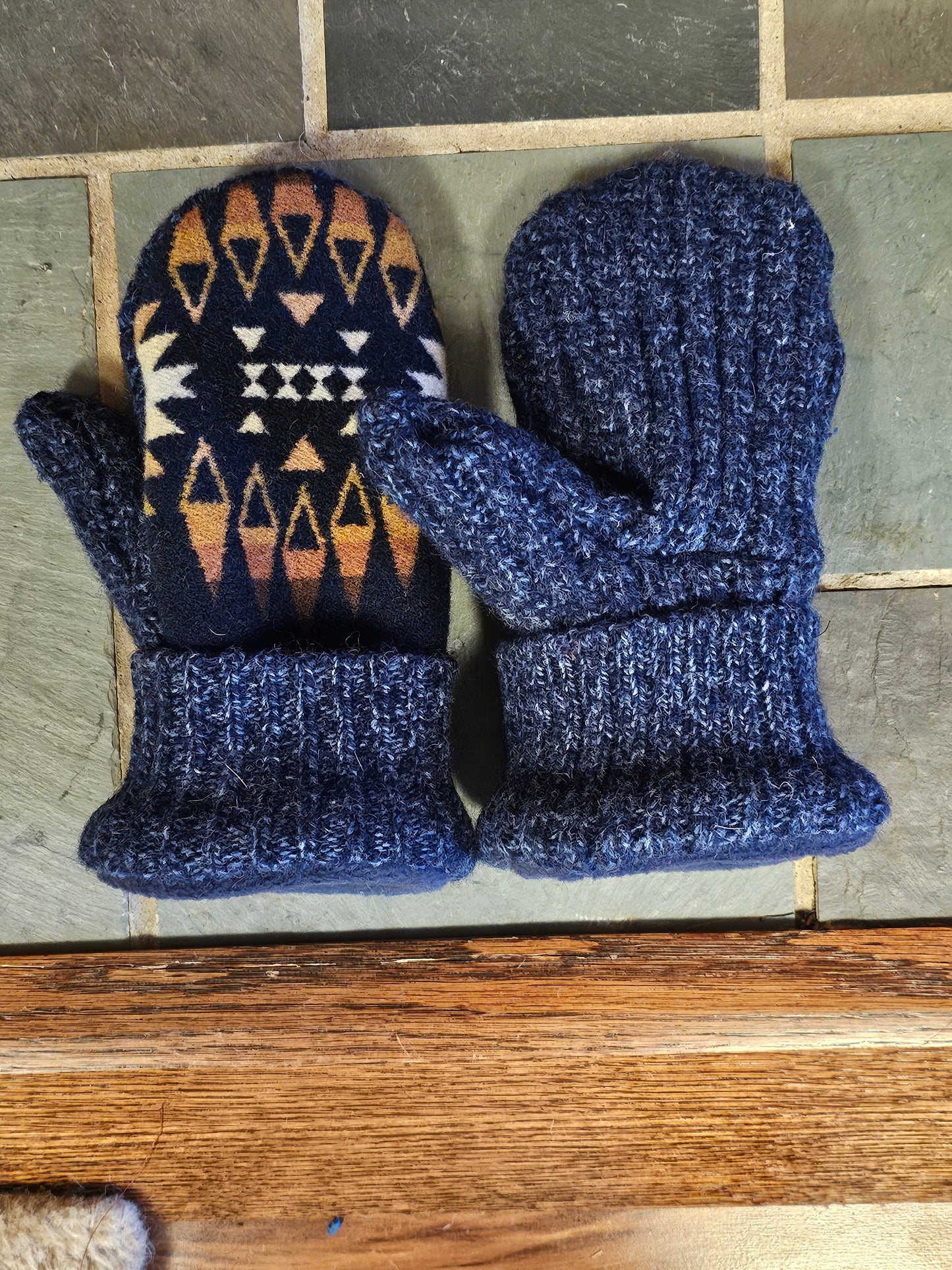 Mission Trails Navy Gloves Wool Mittens