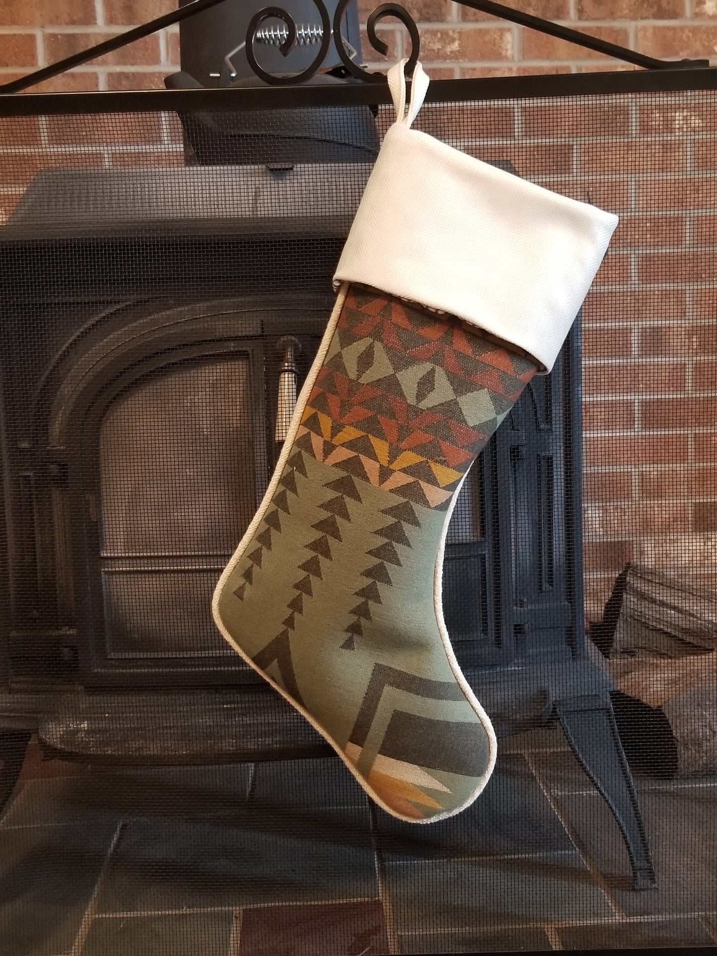 Christmas Stocking Western Stocking Wool Stocking- Harding Sage