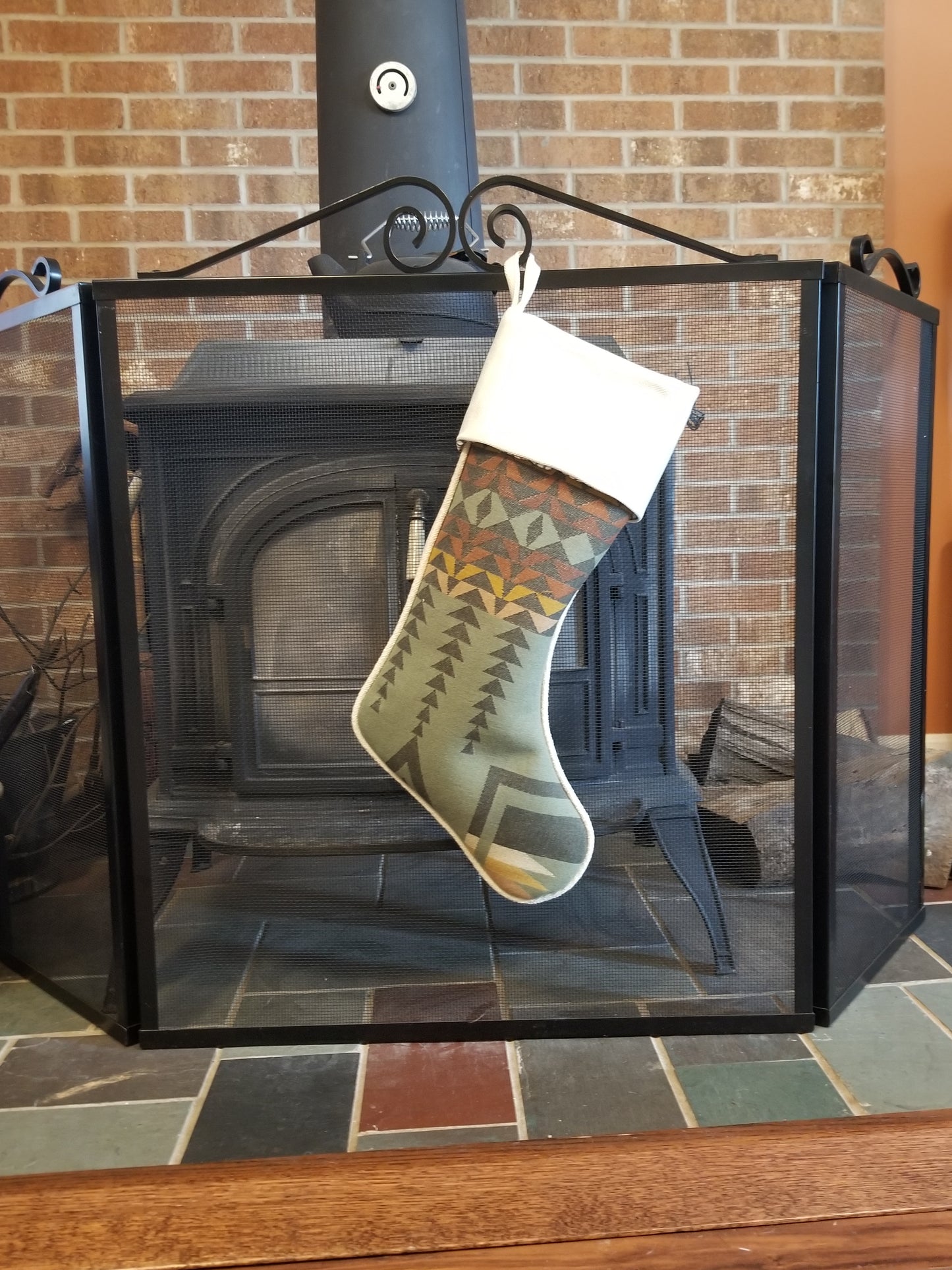 Christmas Stocking Western Stocking Wool Stocking- Harding Sage