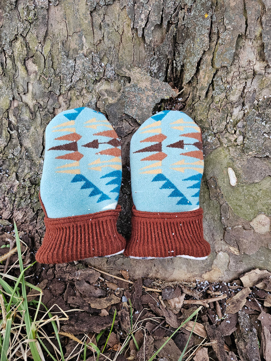Rancho Arroyo Aqua Mittens Gloves Wool Mittens (small)