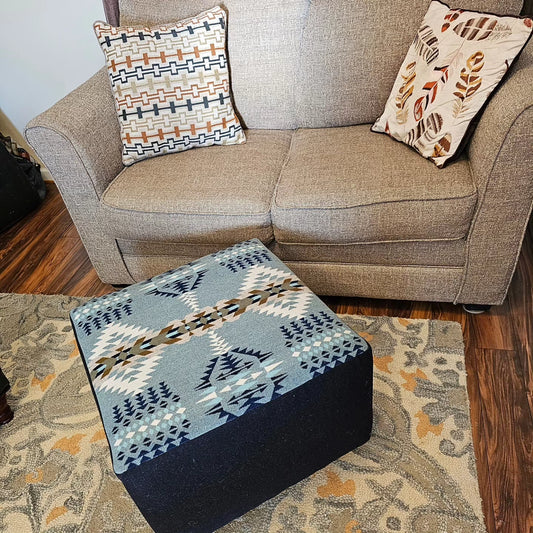 Rancho Arroyo Shale Square Ottoman Hassock Supplemental Seating