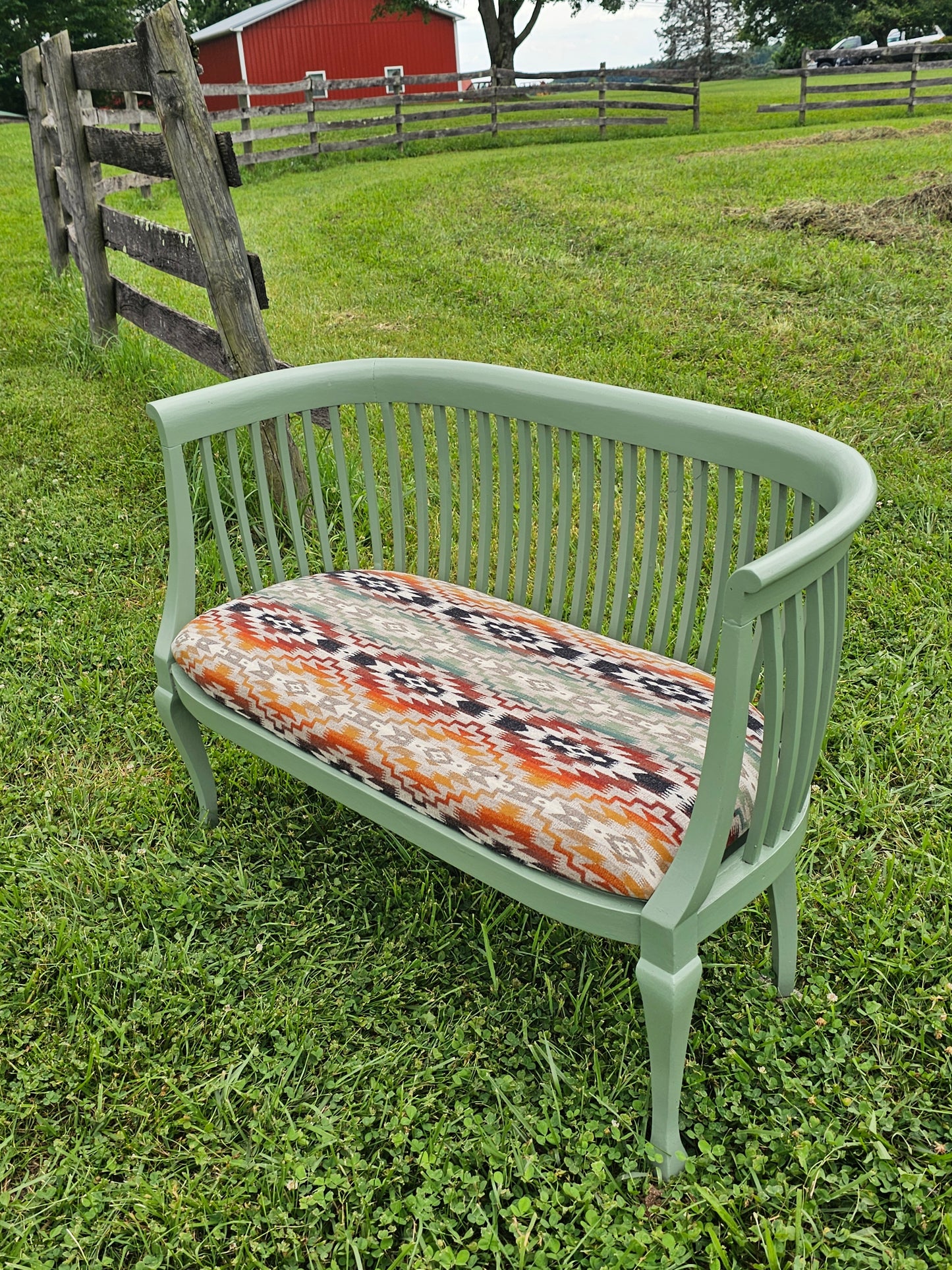 Desert Sage Green Antique bench