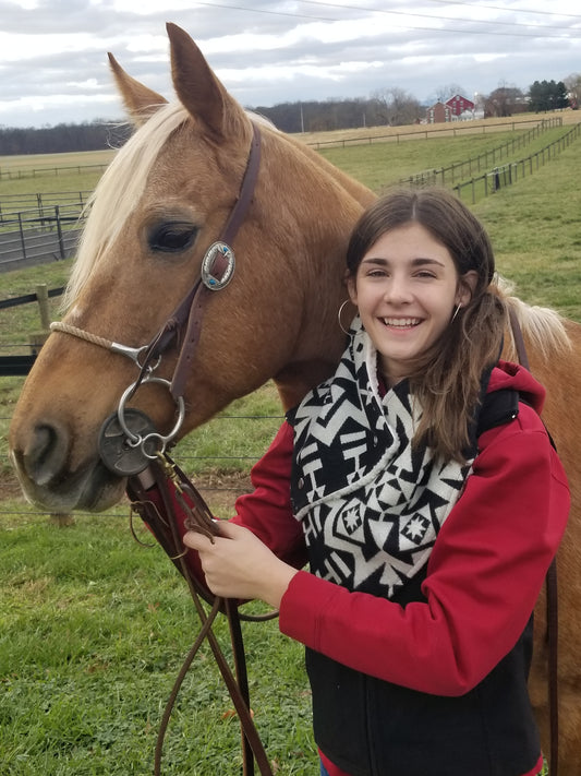 Condensed White Western Scarf Wrap Scarf Ski Muffler
