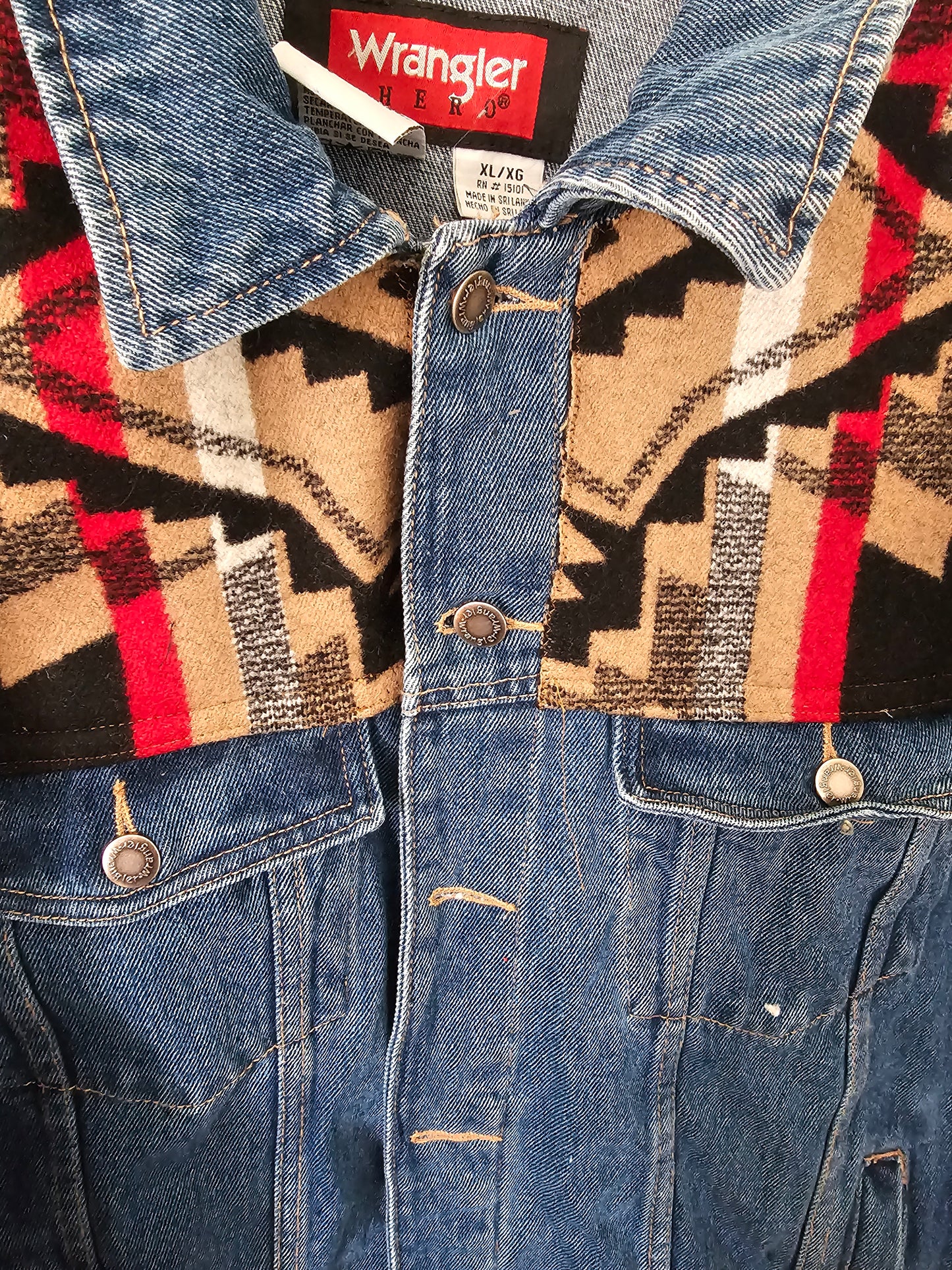 Mens Denim Jacket Jean Jacket Size Extra Large-Overall Black