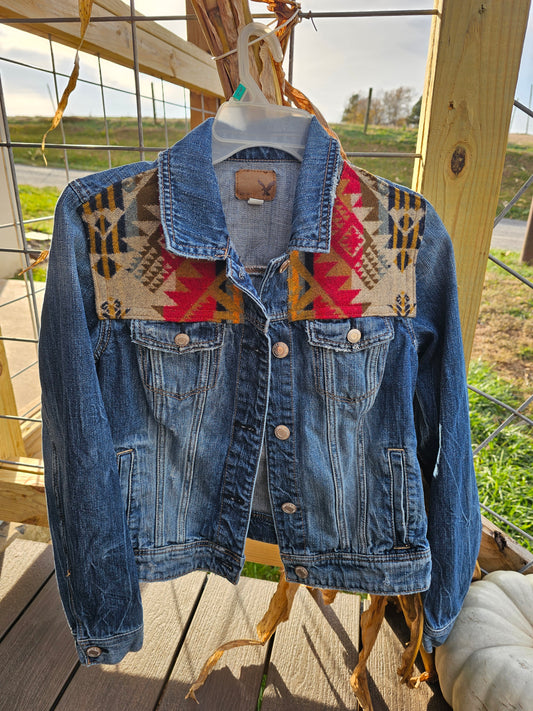 Journey West Denim Jacket (Juniors Size M American Eagle)