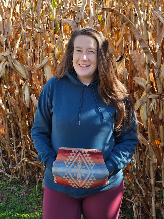 Canyonlands Desert Aqua hoodie hooded sweatshirt XL