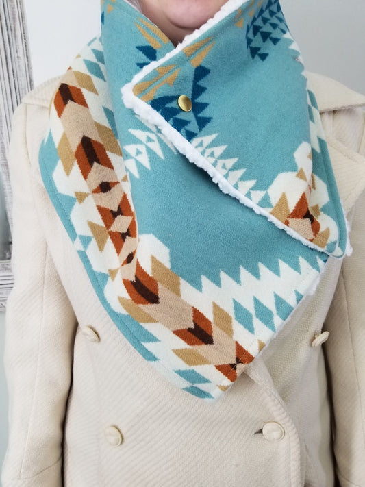 Rancho Arroyo Aqua Southwestern Scarf