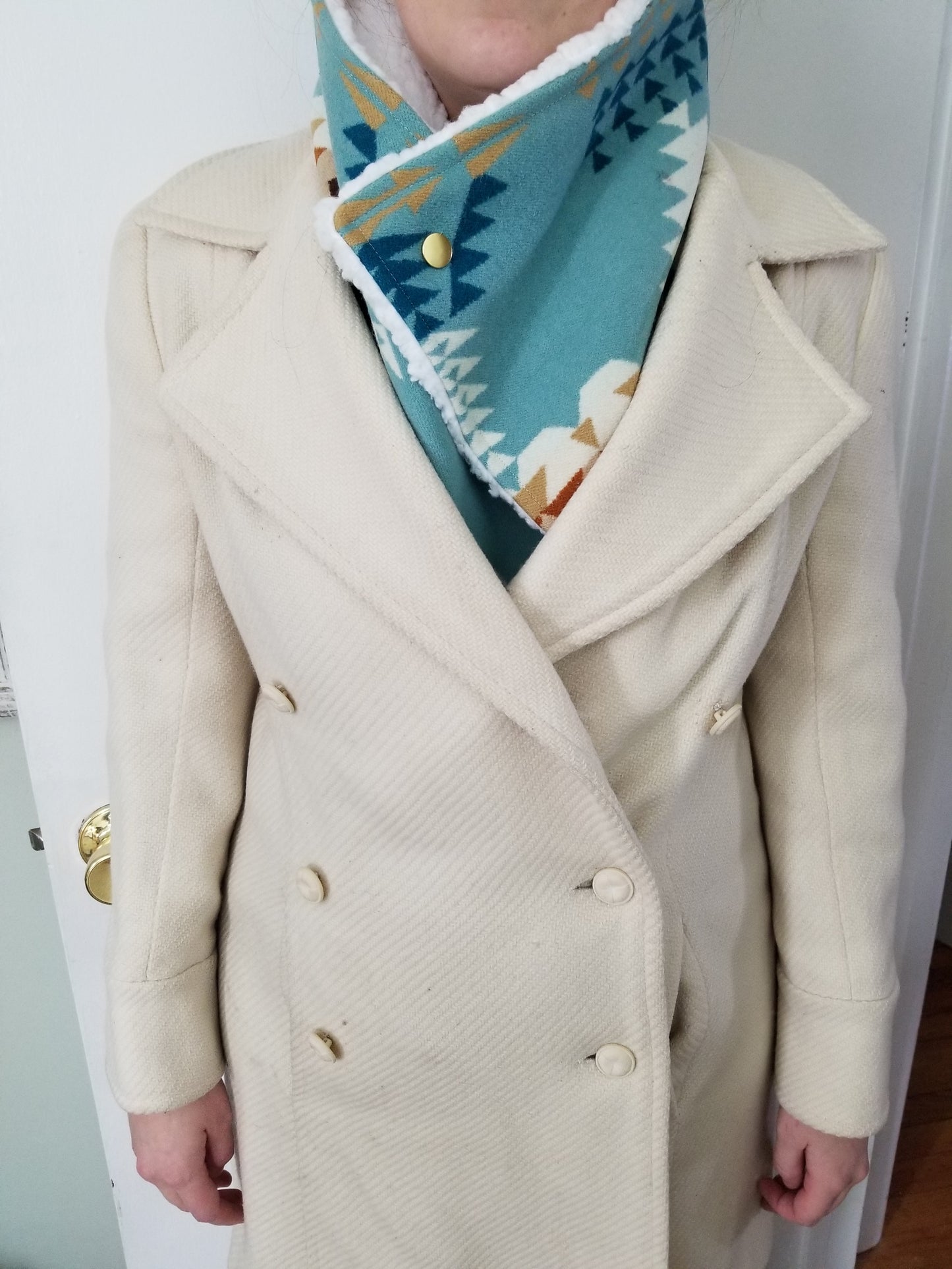 Rancho Arroyo Aqua Southwestern Scarf