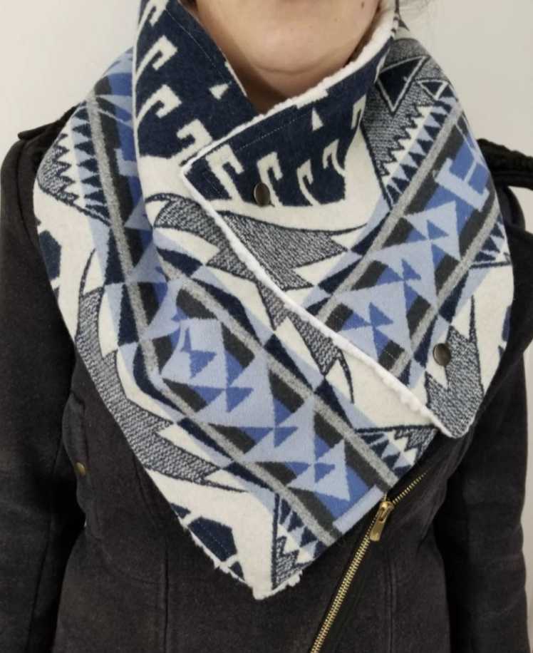 Trailhead Blue Southwestern Wool Scarf