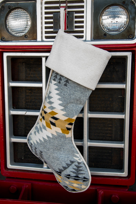 Christmas Stocking Western Stocking Wool Stocking- Rancho Arroyo Silver